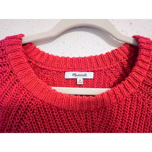 Madewell Balloon Sleeve Pullover Knit Sweater in Red Size XS - Picture 7 of 8